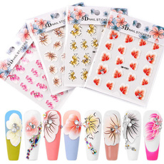 nail decoration, nail decals, Flowers, Beauty