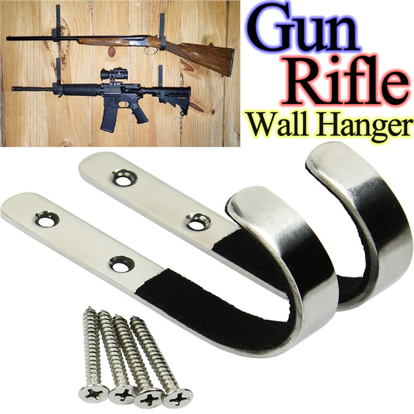 Wall Mount Gun Rack Hanger Hooks Felt Lining Rifle Display Wall Hanger ...