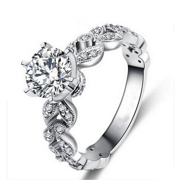 Anillo De Cristal De Boda Hoja De Compromiso Anillo De Nueva Anillo De Cristal De Boda Hoja De Compromiso Anillo De Nueva