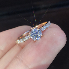 DIAMOND, wedding ring, 925 silver rings, Bride