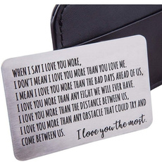 Wallet Insert Card Anniversary Gifts for Men Husband From Wife Girlfriend Boyfriend Birthday Gifts Metal Love Note Valentine Wedding Gifts