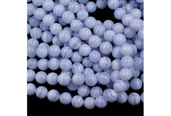GEM NATURAL 16" ST BLUE LACE AGATE  6MM ROUND BEADS  A 