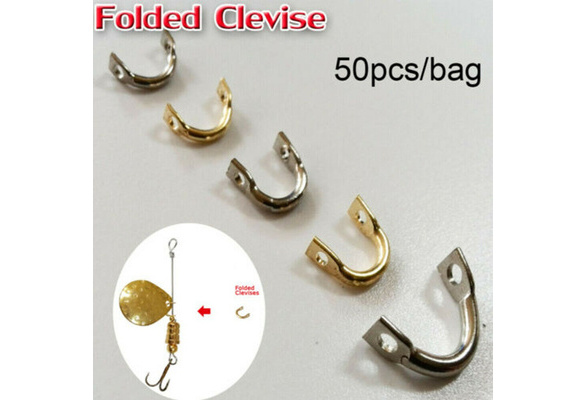 50 Pack Clip Spin Clevis Tackle Craft Lure Making Fishing Spinner Lure  Parts Diy
