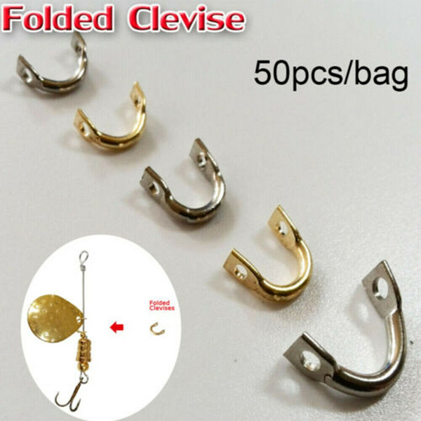 50 Pack CLIP SPIN CLEVIS TACKLE CRAFT LURE MAKING FISHING SPINNER