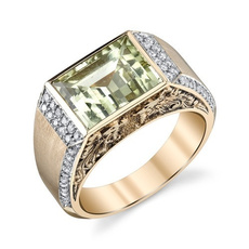 Gold Ring, party, greenzircon, wedding ring