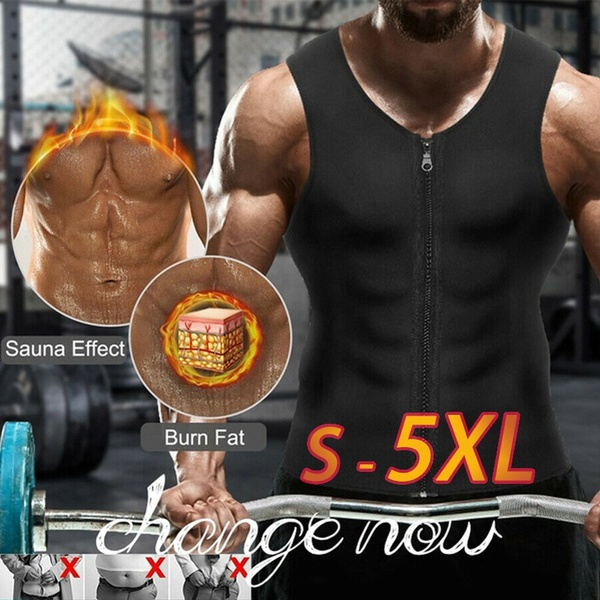 2023 New Men Neoprene Gym Sauna Sweat Compression Shirt Body Shaper S-5XL  Slimming Workout Waist Trainer Tank Top Shapewear Vest