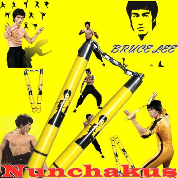 2121/NEW/Wooden Nunchaku Nunchakus Bruce Lee Memorial Nunchaku Stell