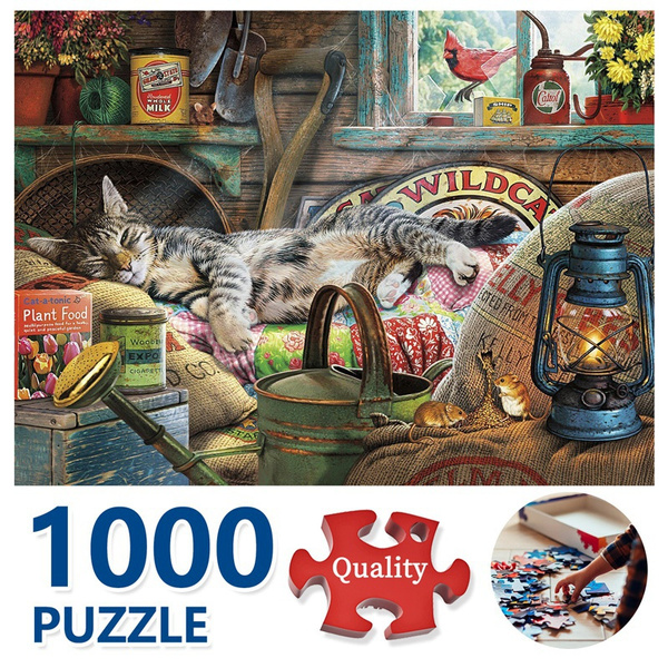 1000 pieces Jigsaw Puzzle Cute Cat Education Puzzles For Adults Kids 