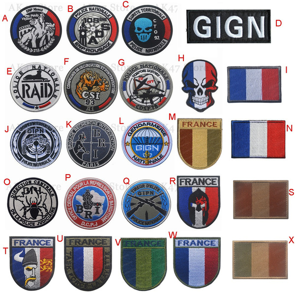 26 Styles GlGN Nationale French Patch FRANKREICH France GIPN RAID BRI Flag  Army Tactical Military Badge Applique Patches for Clothing