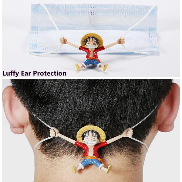 One Piece Anime Figure Luffy Mask Holder Band Extender Protector Ear Hook  PVC Statue Collectible Model Kids Doll Toys Gifts - Realistic Reborn Dolls  for Sale