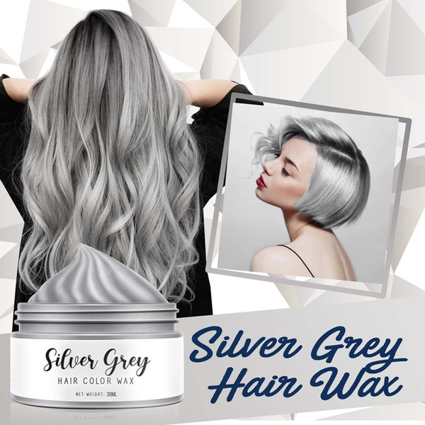 30Ml Silver Grey Color Hair Wax Men Women Dye Gray Mud Styling Hair Color  Wax Instant Hair Wax | Wish