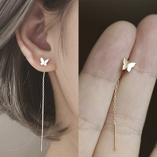 Shine bright with Silver Star helix hanging Earrings