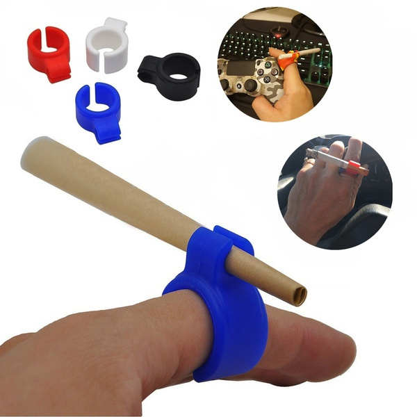 1/2/5PCS Creative Finger Protector Silicone Cigarette Holder Ring for  Conventional Smoking Accessories Random Color