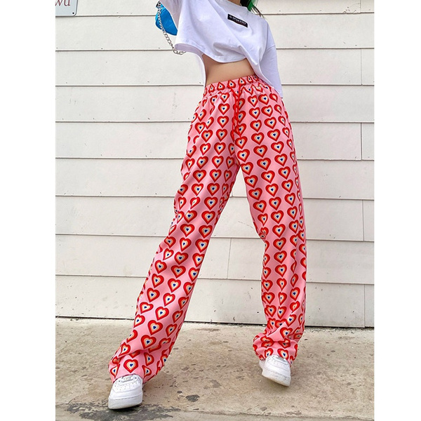 Pink heart best sale pajama pants