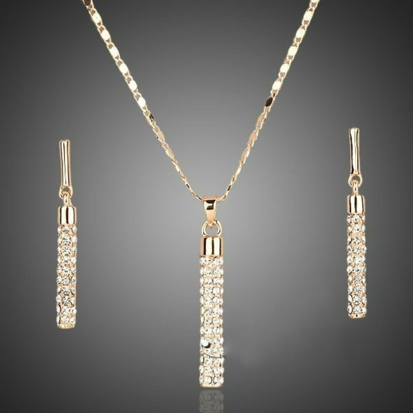 womens diamond earrings and necklace set