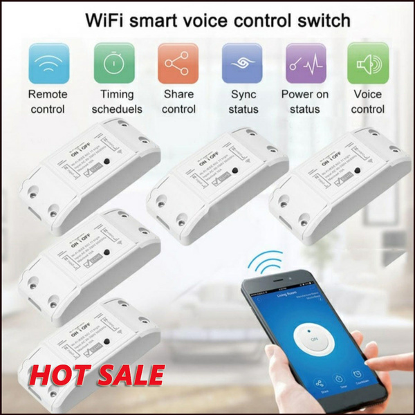 Tuya WiFi Smart Switch 10A/2200W RF 433MHz Wireless Remote Switch Timer APP  Control Universal Smart Home Automation Module Voice Control Compatible  with  Alexa & for Google Home for Electric Appliances –