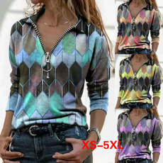 Plus Size, Long Sleeve, Spring, womens top