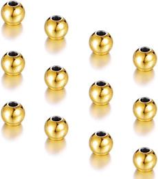 beadsforjewelrymaking, Steel, goldbead, stainlesssteelbead