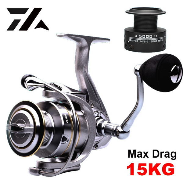 Max Drag 15KG Double Spool Fishing Reel Left/Right Handle Exchange Suit For  Freshwater Saltwater Spinning Reels 1000 series to 7000 series
