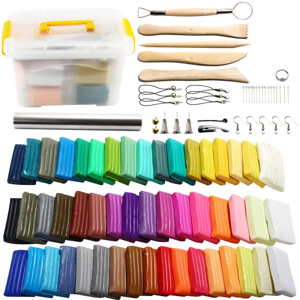 Polymer Clay 50 Color, Modeling Clay Kit DIY Oven Bake Clay with