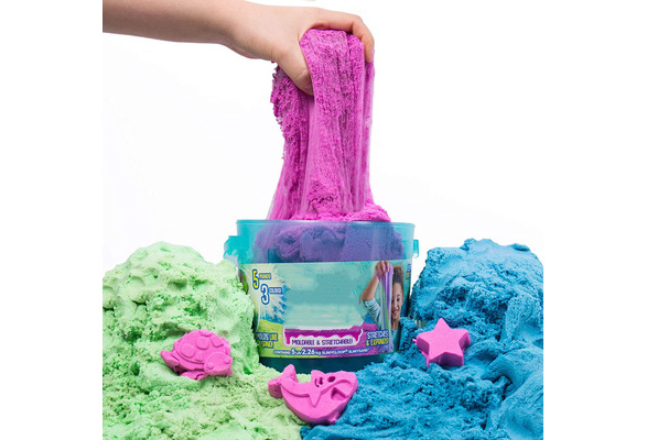 Bucket, 5 Pounds of Slimysand in 3 Colors (Blue, Green and Purple