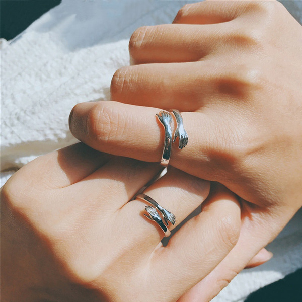 sterling silver hug rings