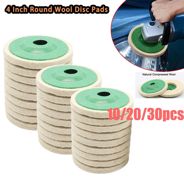 10Pcs 100mm 4" Green Wool Buffing Angle Grinder Wheel Felt Polishing Disc Pad 
