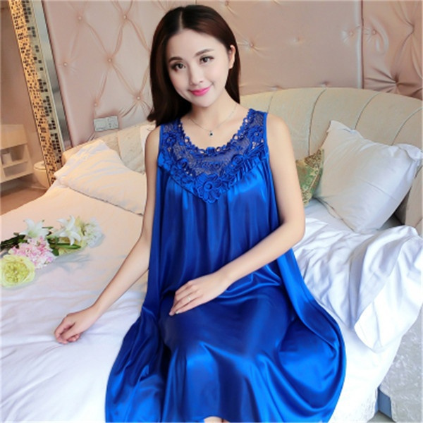 Women Night Gowns Sleepwear Nightwear Long Sleeping Dress Luxury