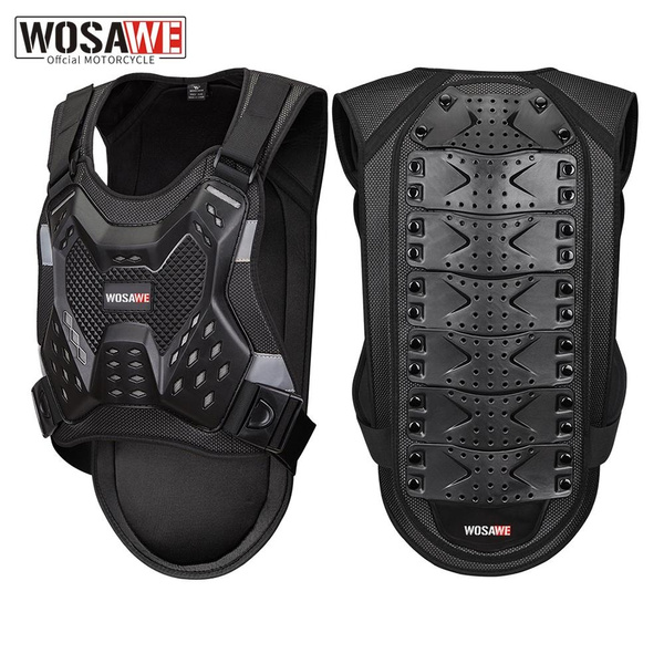WOSAWE Motorcycle Armored Vest Chest Protector MTB Biker Jacket Gear Back Guards Spine