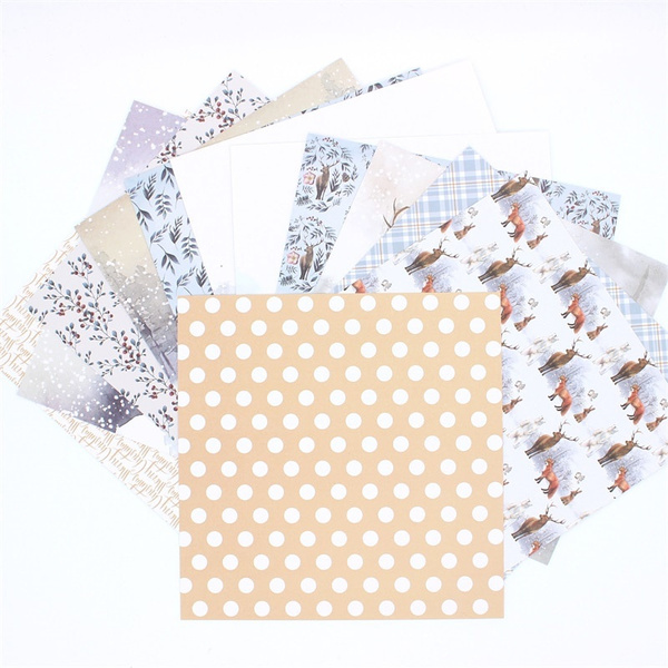 12 Sheets Winter Wonderland Scrapbooking Pads Paper Origami Art Background  Paper Card Making DIY Scrapbook Paper Craft