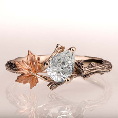 Engagement, leaf, Jewelry, Silver Ring