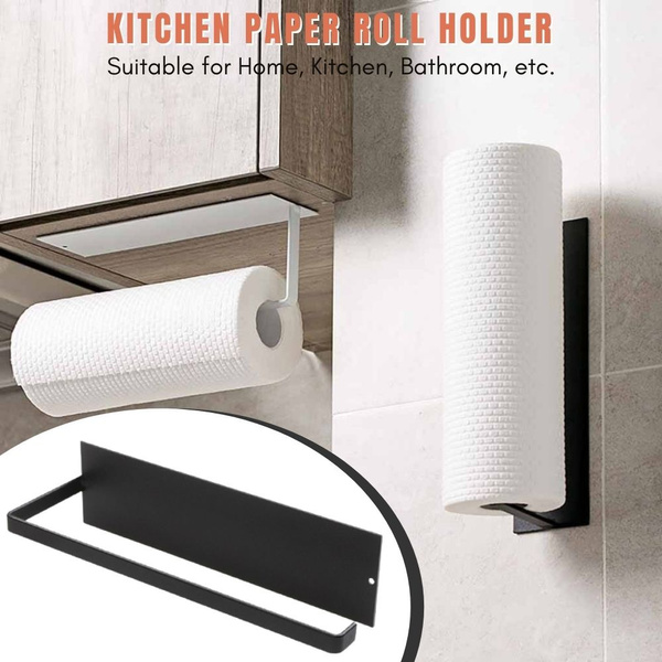 Kitchen Paper Roll Holder, Wall Mount Stainless Steel Paper Towel Holders,  Travel Trailer, Camper Counter, Cabinet Accessories for Napkin Towels,  Bathroom, Countertop Sink Self Adhesive Towel Rack, Mountable Walls  Organization Towel Dispenser