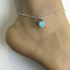 Sterling, Heart, Anklets, Chain