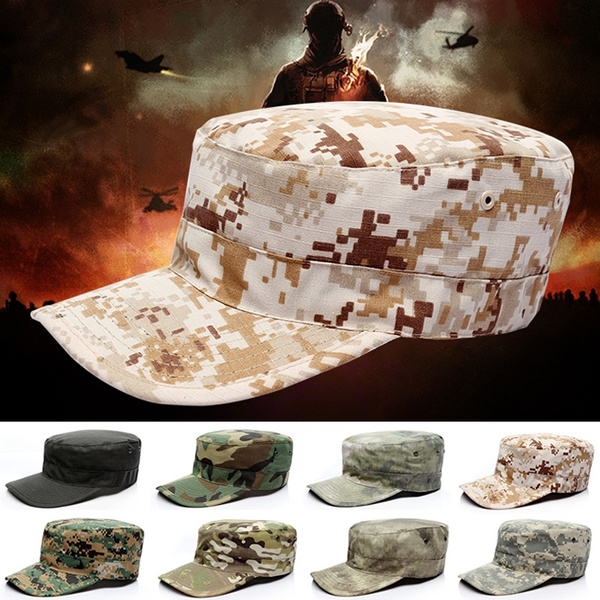 Army Camouflage Baseball Cap HOOK & LOOP Military Desert Digital Camo US RU  German Hat Cotton Fitted Flat Hats