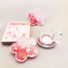 sakuracupcoaster, cute, Coasters, Glitter