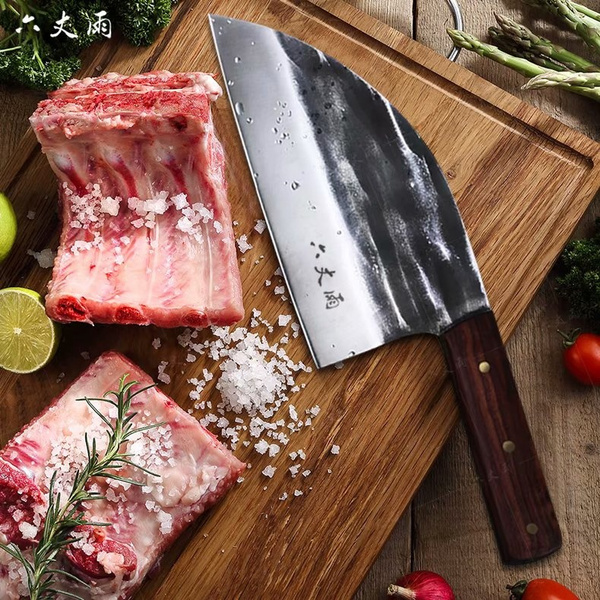 Professional Chinese Traditional Forged Butcher Knife Chef Knife Kitchen  Knife Sharp Blade Cleaver Slicer Full Tang Slaughtering Knife Chef's Meat  Cleaver High Manganese Steel Hardness Forged Manual Knife Filleting Slicing  Vegetable Cutter