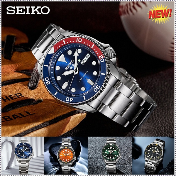 Seiko Green/Blue Water Ghost Seiko 5 Sports Automatic Blue Dial Blue  Monster Mens Watch | Wish