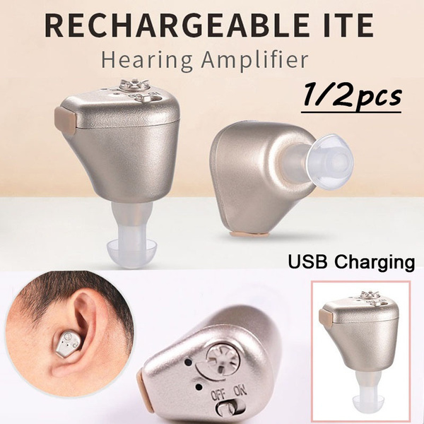1 Pair USB Charging InEar Hearing Aid Rechargeable Ite Hearing Aid In