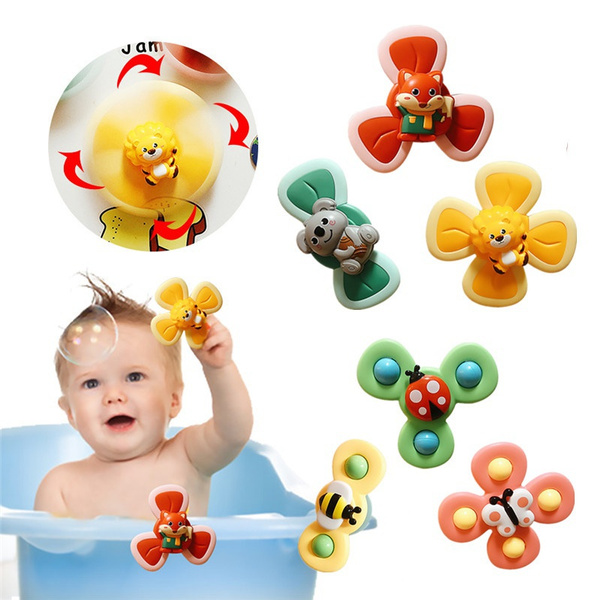 Early Educational Insect Animal Spinning Top Suction Cup Kids Toys ...