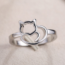 Sterling, cute, womens ring, animalring