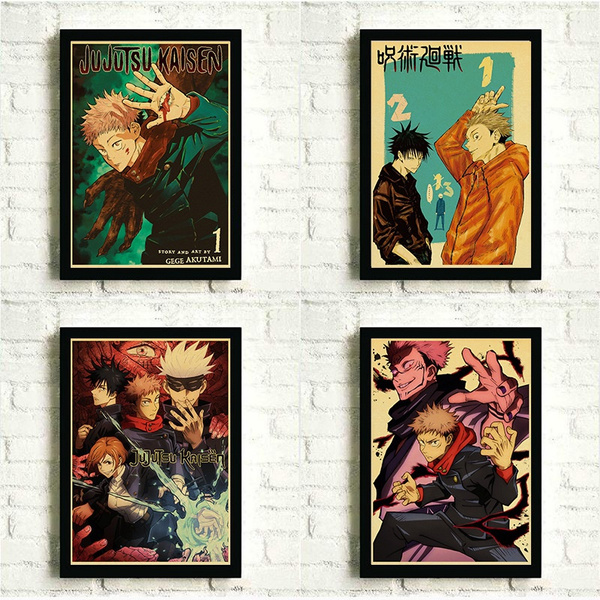 Anime Posters Jujutsu Kaisen, Kraft Paper Wall Stickers