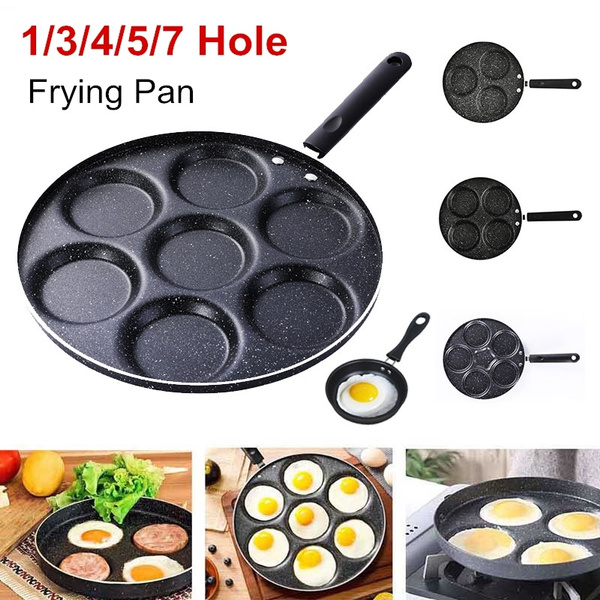 3/4-hole Frying Pot Pan Thickened Omelet Pan Non-stick Egg Pancake Steak Pan  Cooking Egg Ham Pans Breakfast Maker Cookware