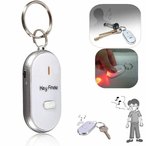 LED Key Finder Locator Find Lost Keys Chain Whistle Sound Control