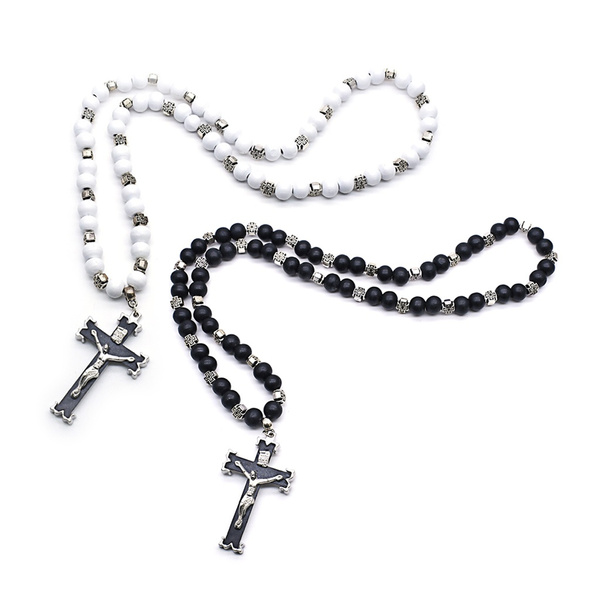 Fashion rosary necklace hot sale for mens