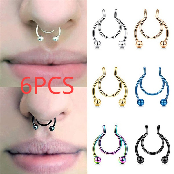 Hot Alloy Nose Clip Fake Nose Ring Body Piercing Jewelry Set - China Body Piercing  Jewelry and Alloy Piercing Jewelry price | Made-in-China.com