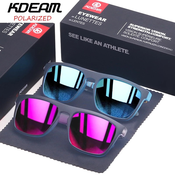 KDEAM Polarized Sports Sunglasses For Men Mirror Ultralight UV400 Sun  Glasses Square Male Driving Travel Goggles Gafas De Sol CE