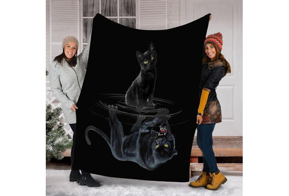 Black cat shop fleece blanket