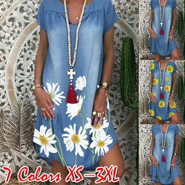 Yiitay Women Summer Plus Size Denim Dresses Casual India | Ubuy