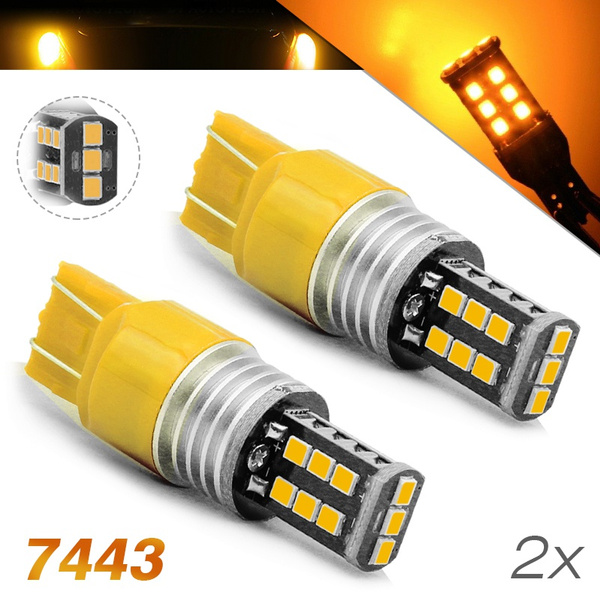 2pcs 7443 7440 LED Yellow Turn Signal Parking DRL High Power Light