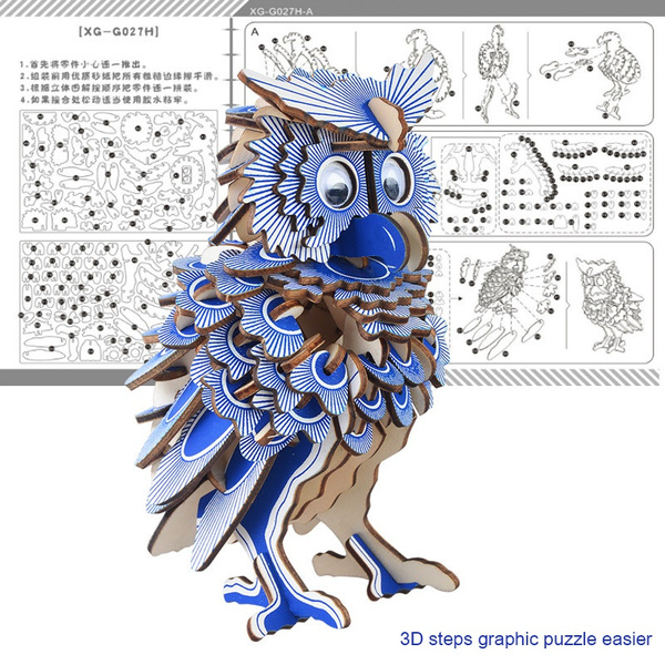 Owl 3D Wooden Puzzle  Wooden puzzles, Wooden owl, Wooden